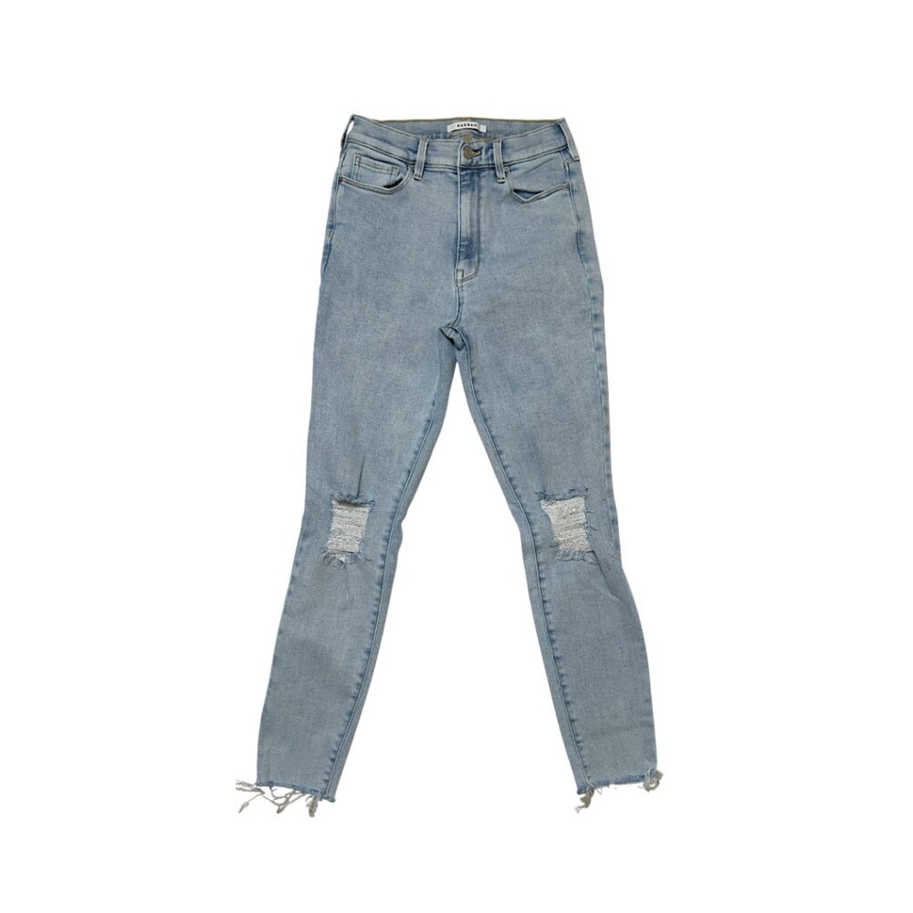 Pacsun Women’s Super High Rise Jegging Distressed Skinny Jeans Light Wash Sz 26
